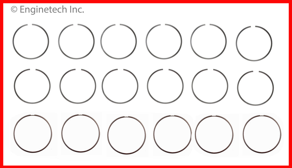 Enginetech C10246-STD Engine Premium Piston Ring Complete Set for Dodge Ram