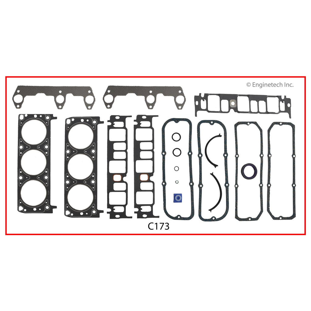 Enginetech C173 Full Gasket Set for GMC and Chevy Cars and Trucks