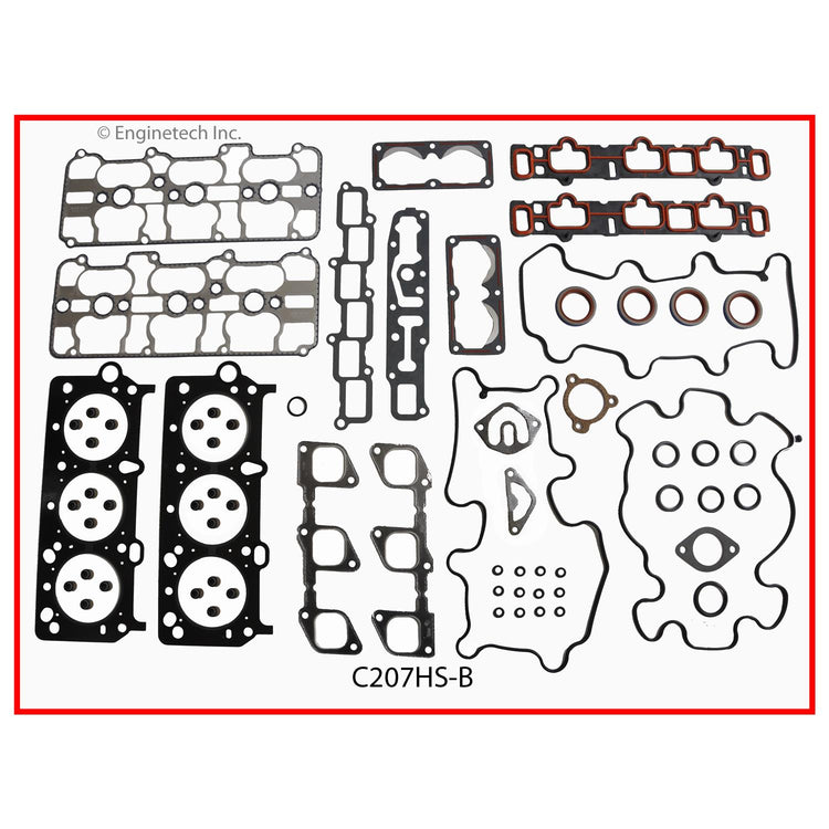 Enginetech C207HS-BWB Engine Cylinder Head Gasket Set for Chevrolet and GMC Cars and Trucks with Head Bolts