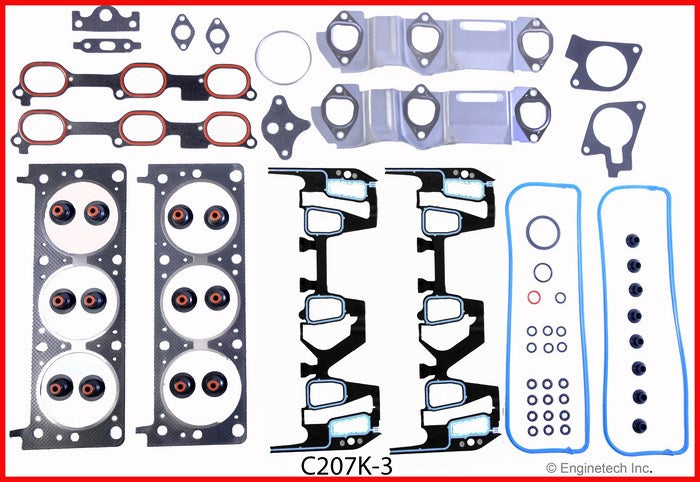 Enginetech C207K-3 Engine Full Gasket Set for GMC and Chevrolet Cars and Trucks