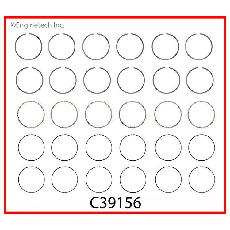 Enginetech C39156-030 Engine Premium Piston Ring Complete Set for Dodge B150, B250, D100 (1988-1991)