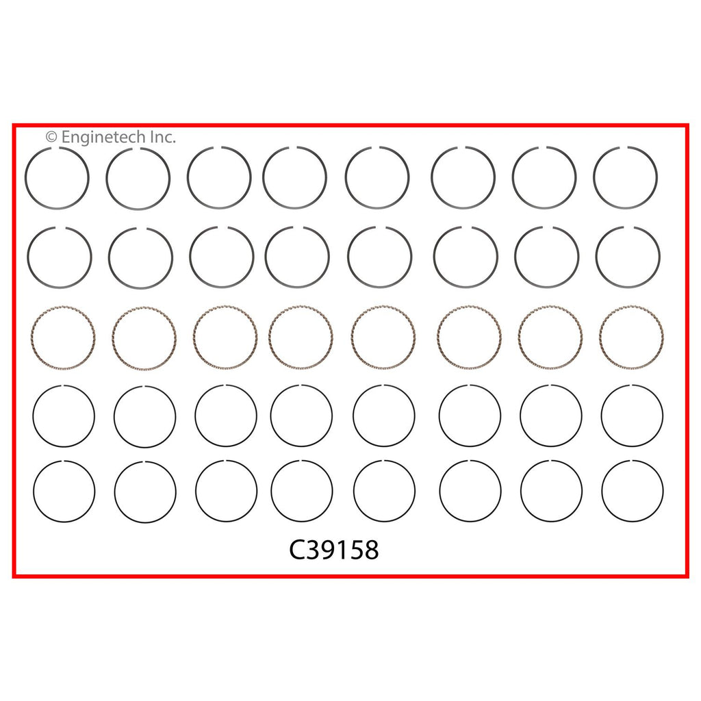 Enginetech C39158-STD Engine Premium Piston Ring Complete Set for Domestic and Import Engines