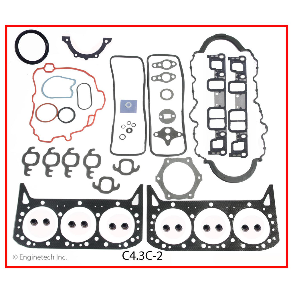 Enginetech C4.3C-2 Engine Full Gasket Set for GMC and Chevrolet Vehicles