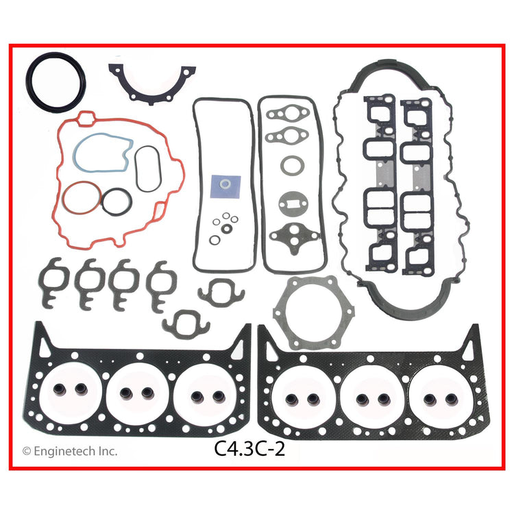 Enginetech C4.3C-2 Engine Full Gasket Set for GMC and Chevrolet Vehicles