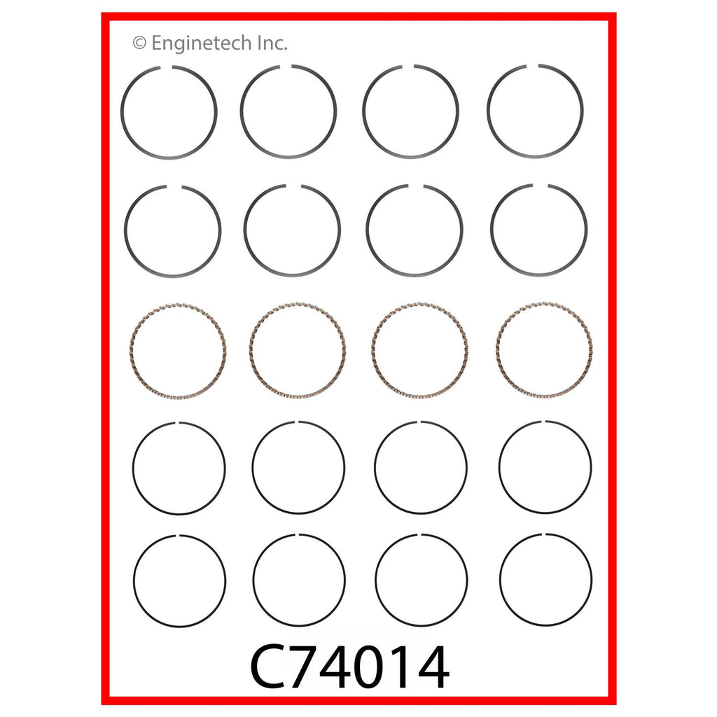 Enginetech C74014-STD Engine Premium Piston Ring Complete Set for Dodge and Plymouth Colt