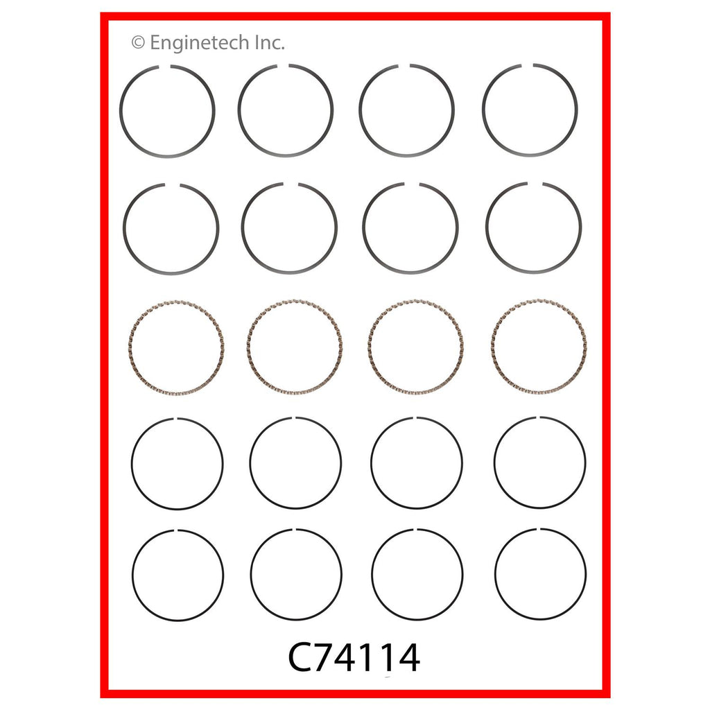 Enginetech C74114-.50 Engine Premium Piston Ring Complete Set for Honda Civic and Wagovan