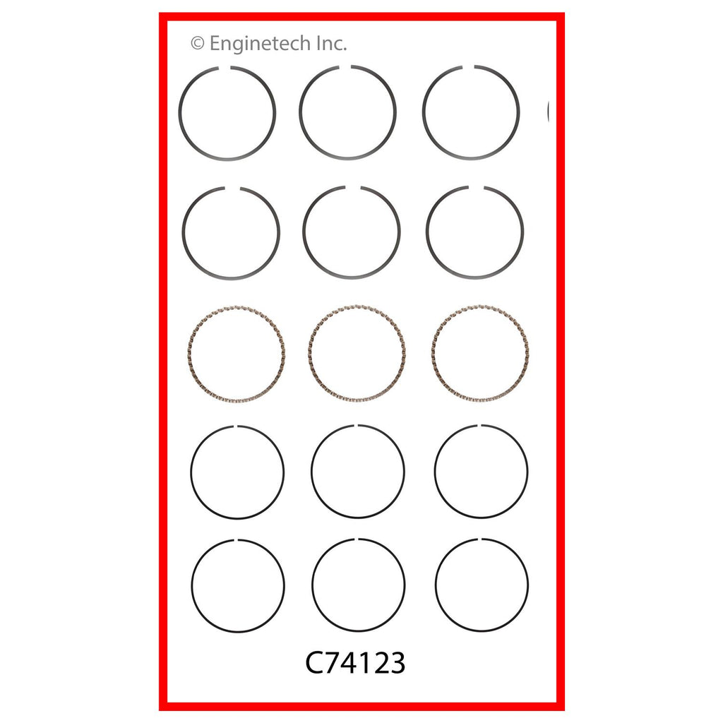 Enginetech C74123-STD Engine Premium Piston Ring Complete Set for Chevrolet and Geo Metro