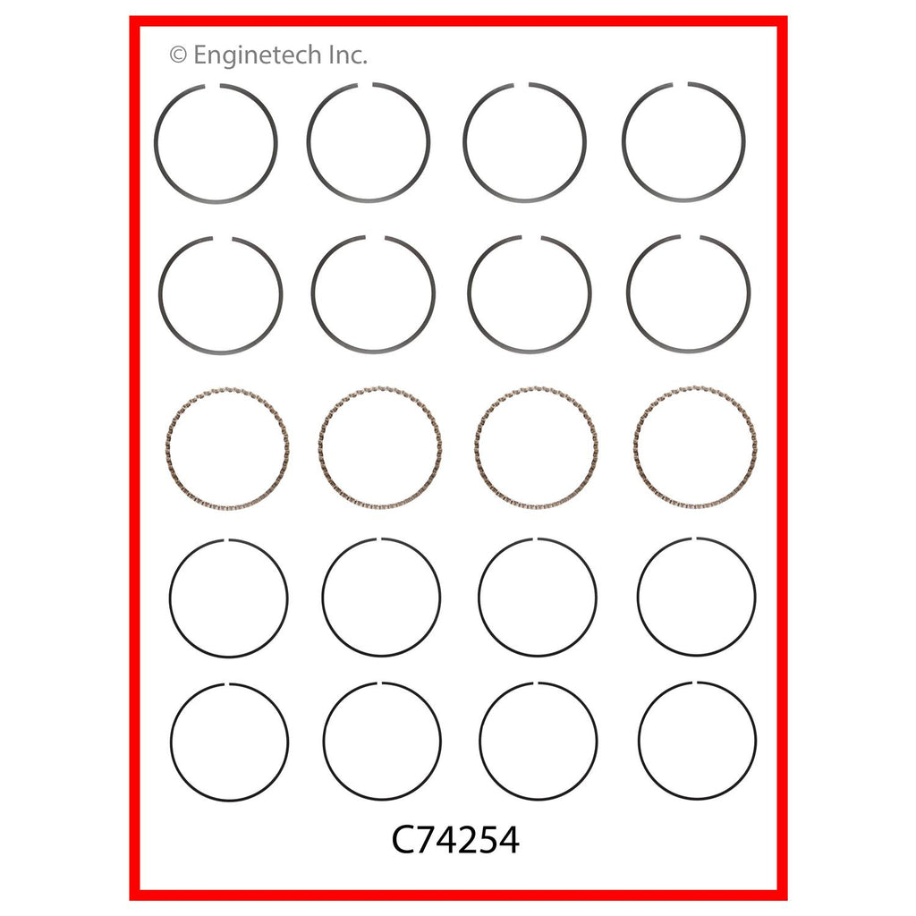 Enginetech C74254-STD Engine Premium Piston Ring Set for Suzuki Samurai