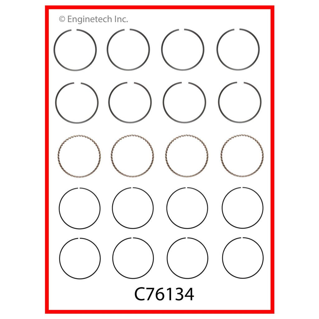 Enginetech C76134-STD Engine Premium Piston Ring Complete Set for Nissan Vehicles