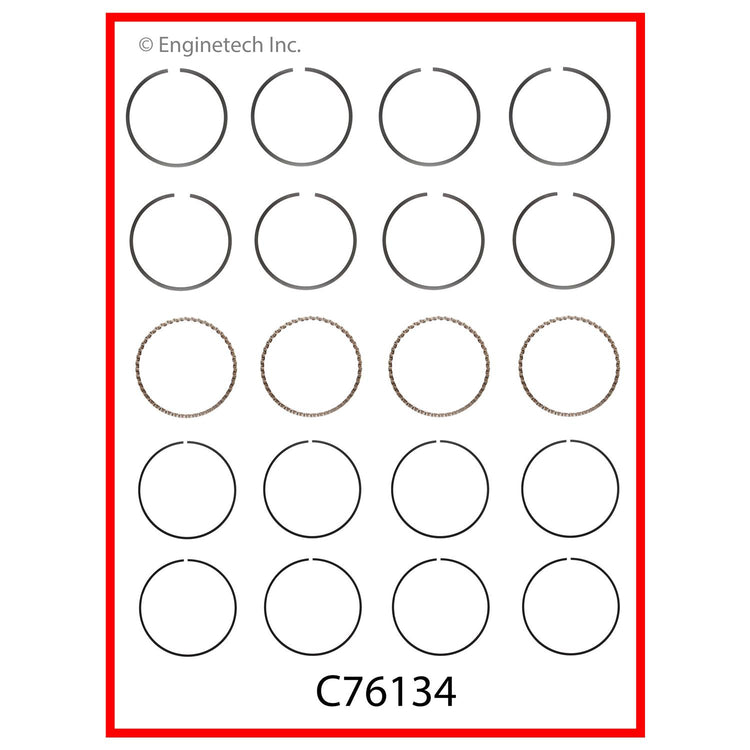 Enginetech C76134-STD Engine Premium Piston Ring Complete Set for Nissan Vehicles