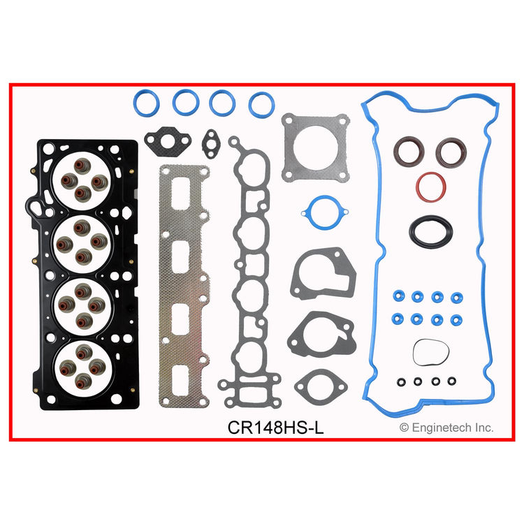 Enginetech CR148HS-LWB Engine Cylinder Head Gasket Set for GMC and Chevrolet Vehicles with Head Bolts