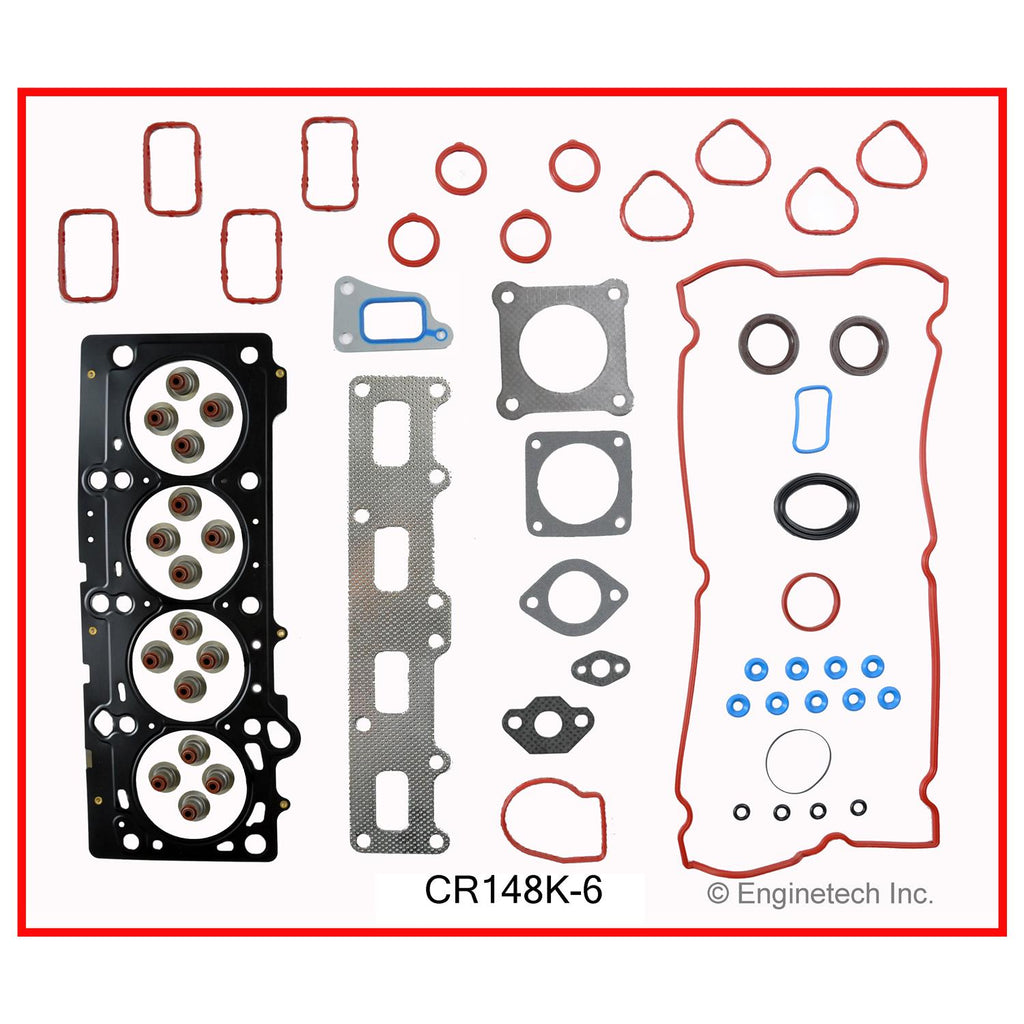 Enginetech Engine Full Gasket Set for Dodge and Chrysler PT Cruiser (Part CR148K-6)