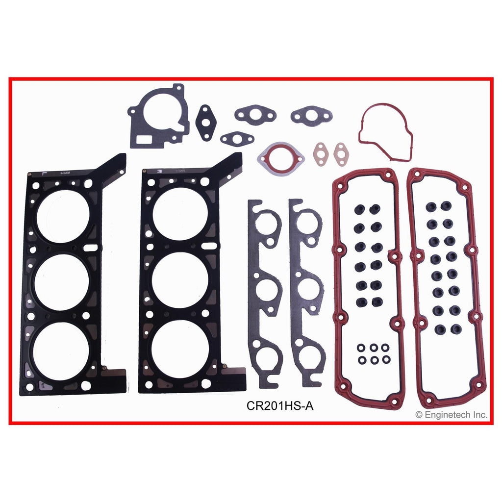 Enginetech CR201HS-AWB Engine Cylinder Head Gasket Set for GMC and Chevrolet Vehicles with Head Bolts
