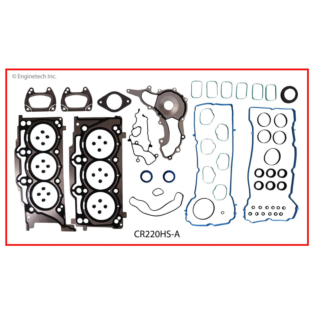 Enginetech CR220HS-AWB Engine Cylinder Head Gasket Set for GMC and Chevrolet Cars and Trucks with Head Bolts
