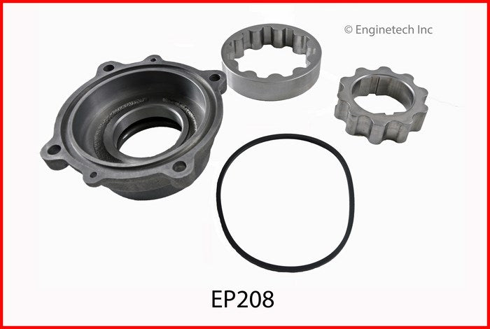 Enginetech EP208 Engine Oil Pump with Gasket – Rotary Drive, Cast Iron Housing, Standard Pressure and Volume