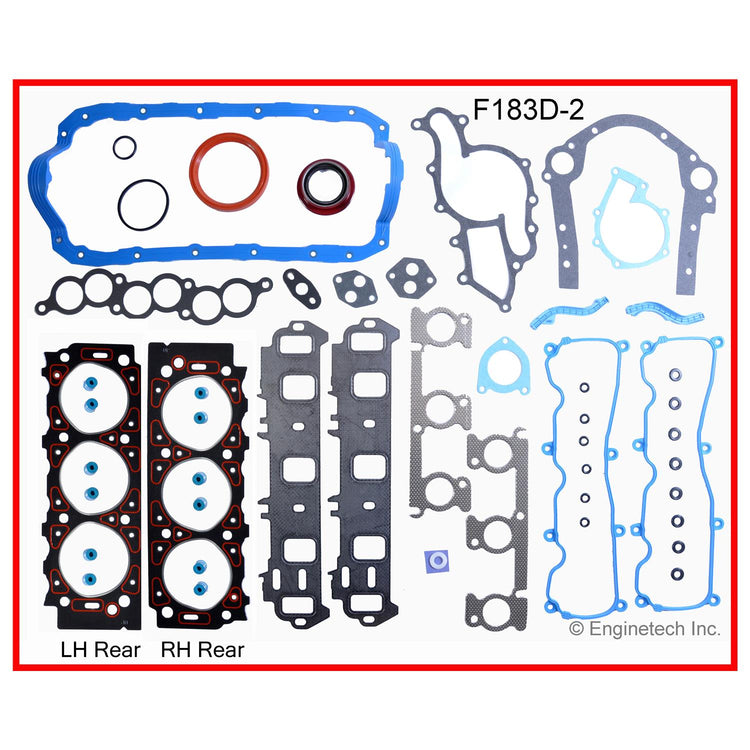 Enginetech F183D-2 Engine Full Gasket Set for Ford Cars and Trucks