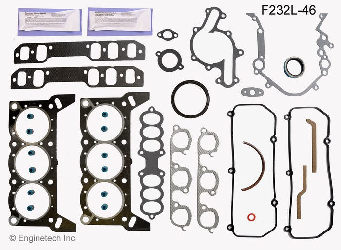 Enginetech F232L-46 Engine Full Gasket Set for Ford Cars and Trucks