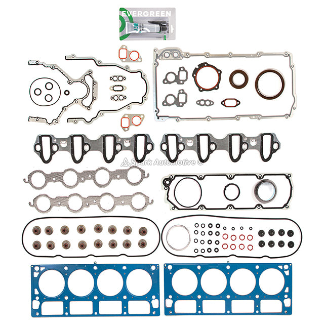 Full Gasket Set Pistons Bearings Fit 10-14 Chevrolet 4.8L 5.3L V8 OHV
