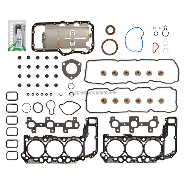 Full Gasket Set Pistons Bearings Fit 05-09 Dodge Jeep Cherokee 3.7