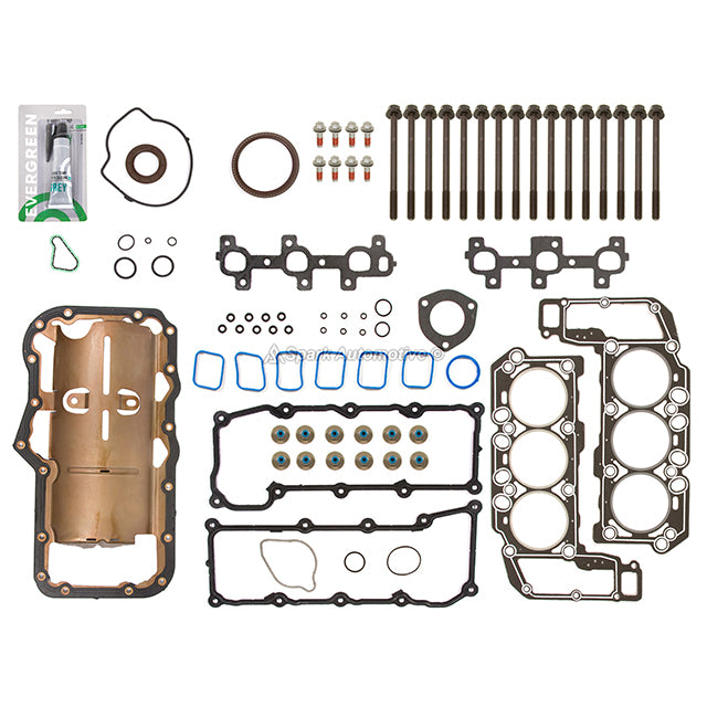 Full Gasket Set Intake Exhaust Valves Fit 02-05 Dodge Chrysler Jeep 3.7L SOHC