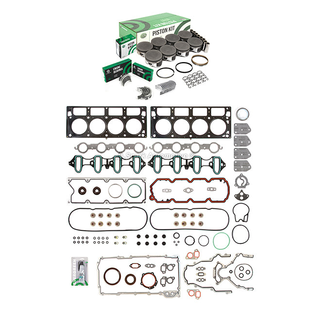 Full Gasket Set Pistons Bearings Fit 00-04 Chevrolet GMC Buick Cadillac 4.8L