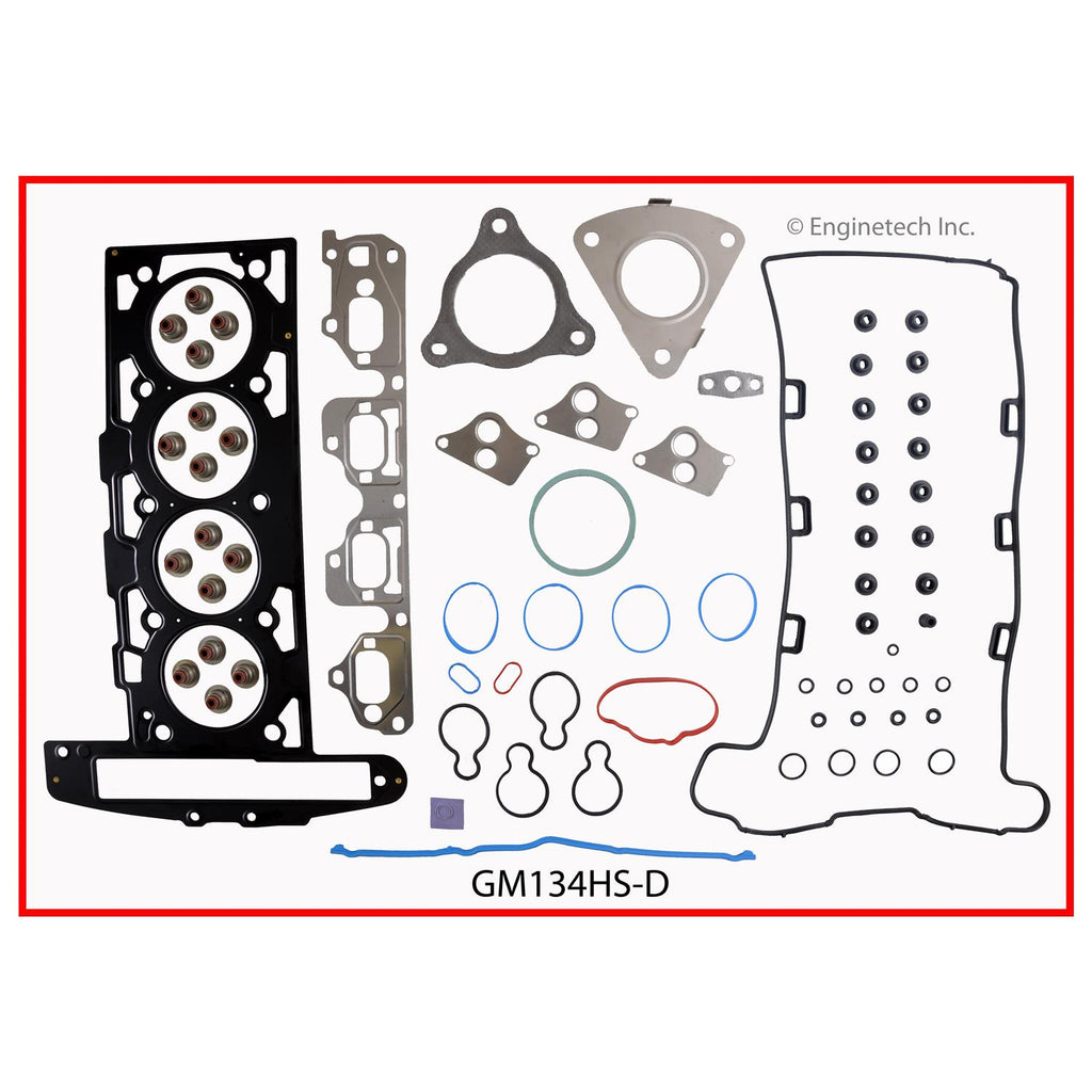 Enginetech GM134HS-DWB Engine Cylinder Head Gasket Set for GMC and Chevrolet Vehicles with Head Bolts