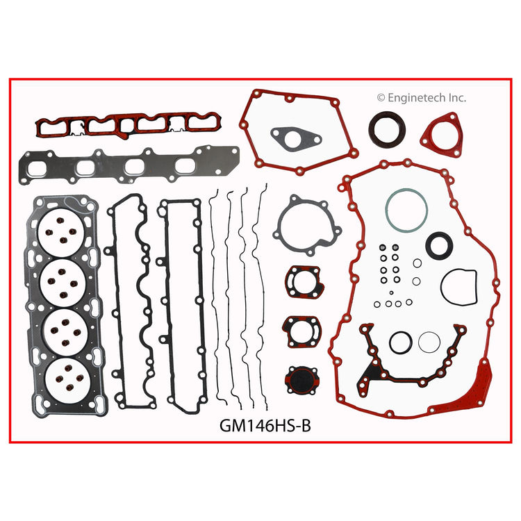 Enginetech GM146K-4 Engine Full Gasket Set for Chevrolet and GMC Cars and Trucks