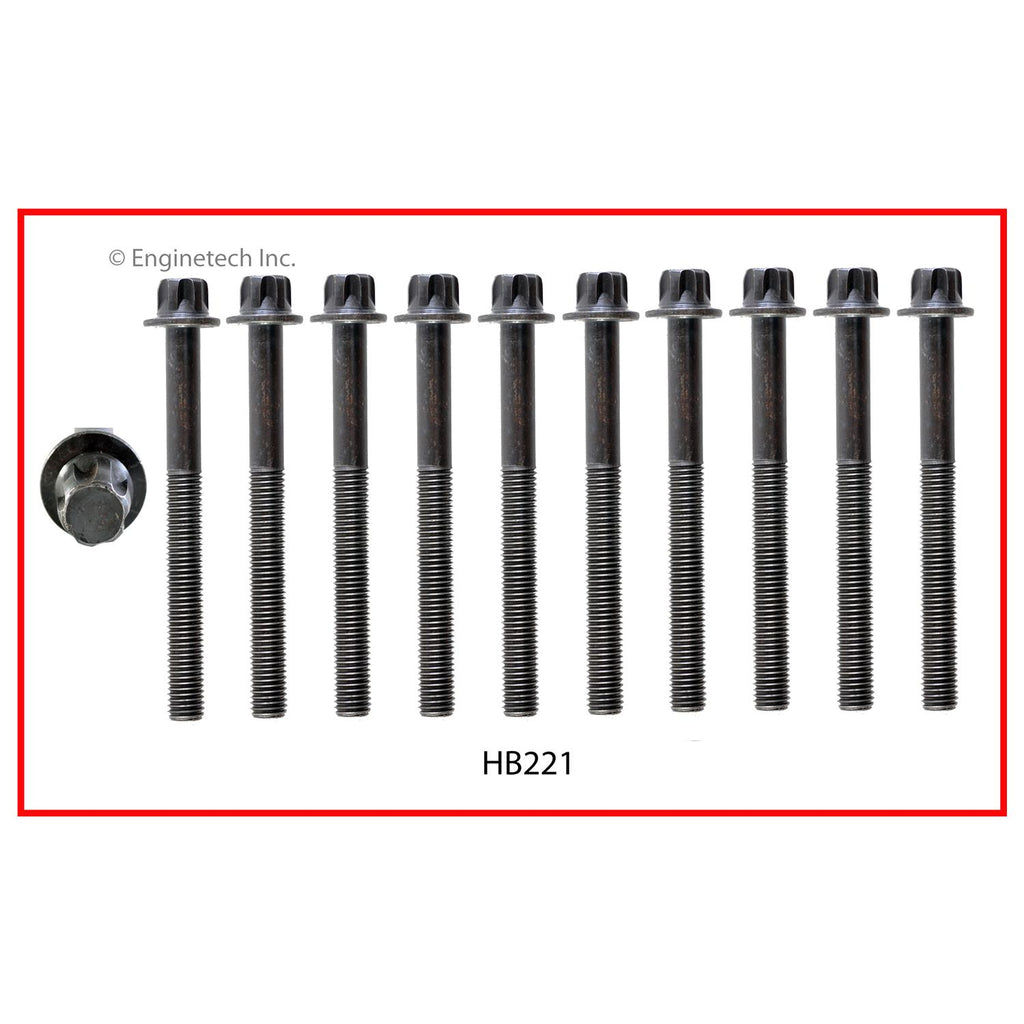 Enginetech HB221 Engine Head Bolt Set for Nissan NV2500 and Armada (One Cylinder)