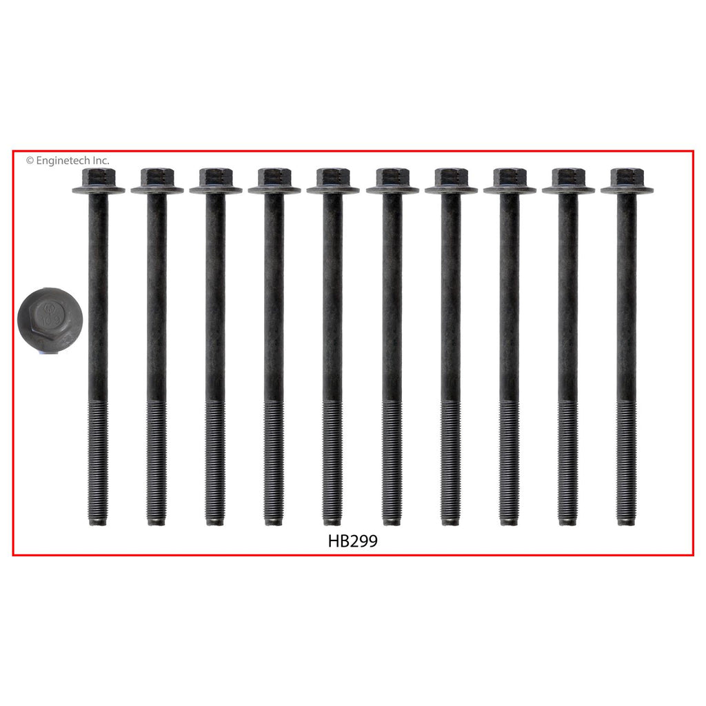 Enginetech HB299 Engine Head Bolt Set for Ford Mustang and F-150 (One Cylinder)