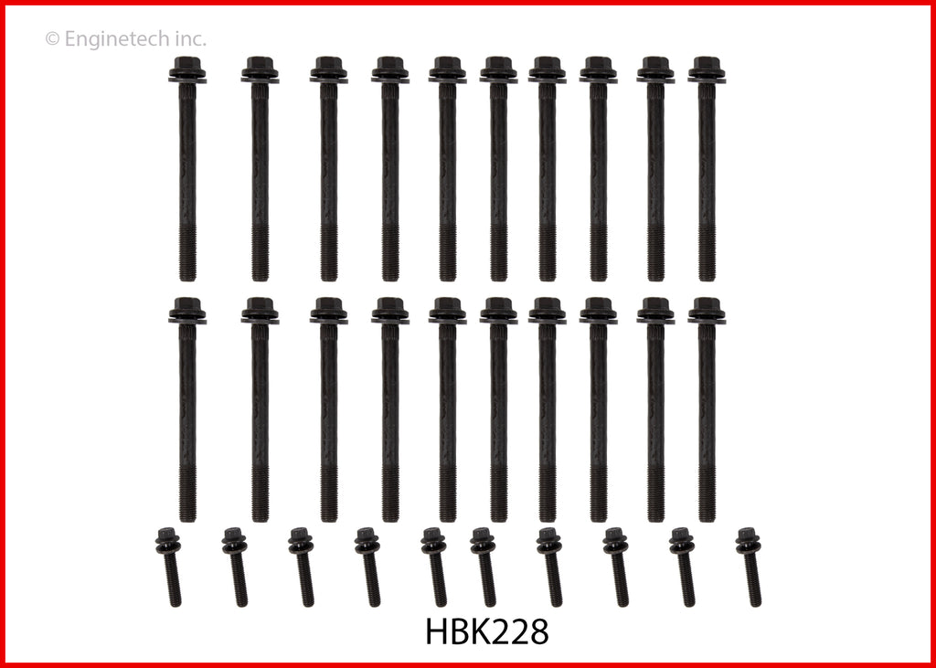 Enginetech HBK228 Engine Head Bolt Set for Complete Engine Rebuilds