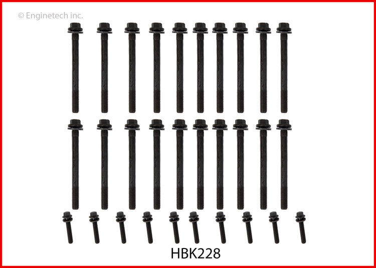 Enginetech HBK228 Engine Head Bolt Set for Complete Engine Rebuilds