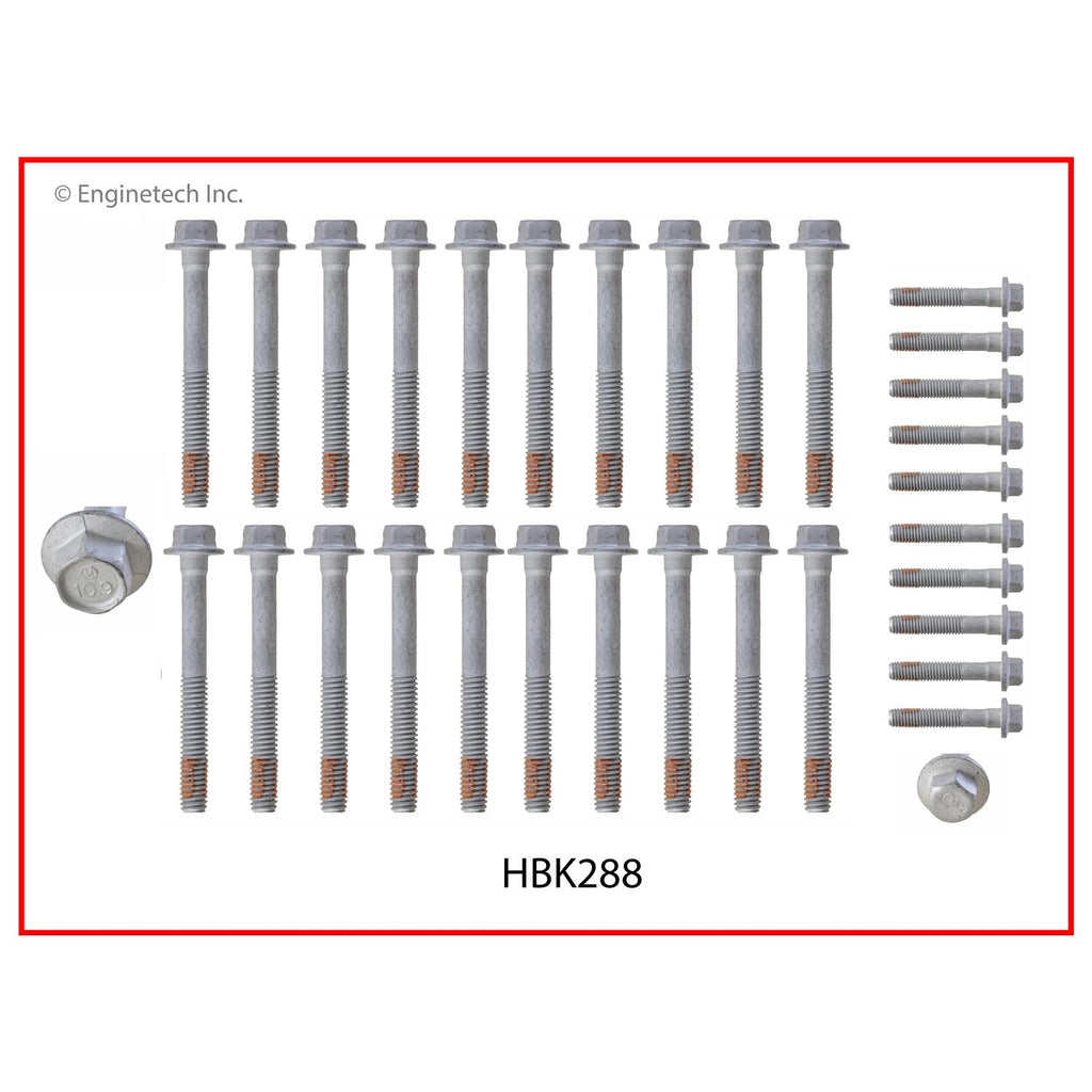 Enginetech HBK288 Engine Head Bolt Set for 2012 Chevrolet Camaro, Corvette, Cadillac CTS, and More