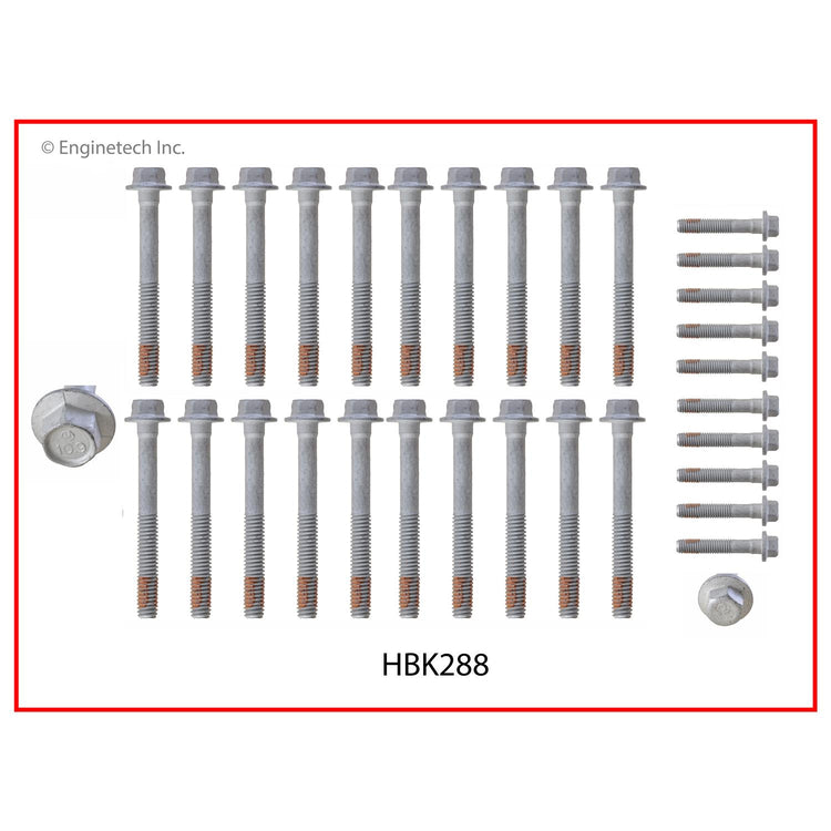 Enginetech HBK288 Engine Head Bolt Set for 2012 Chevrolet Camaro, Corvette, Cadillac CTS, and More