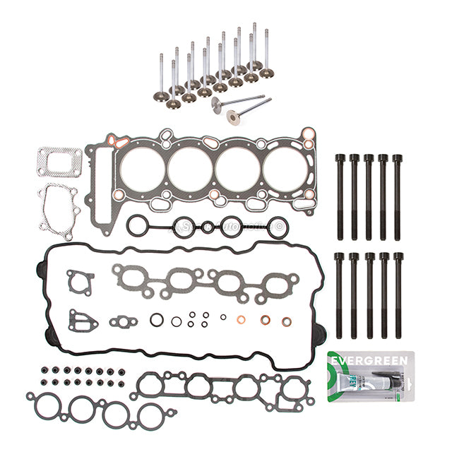 Head Gasket Set Intake Exhaust Valves Fit 95-98 Nissan 200SX 2.0