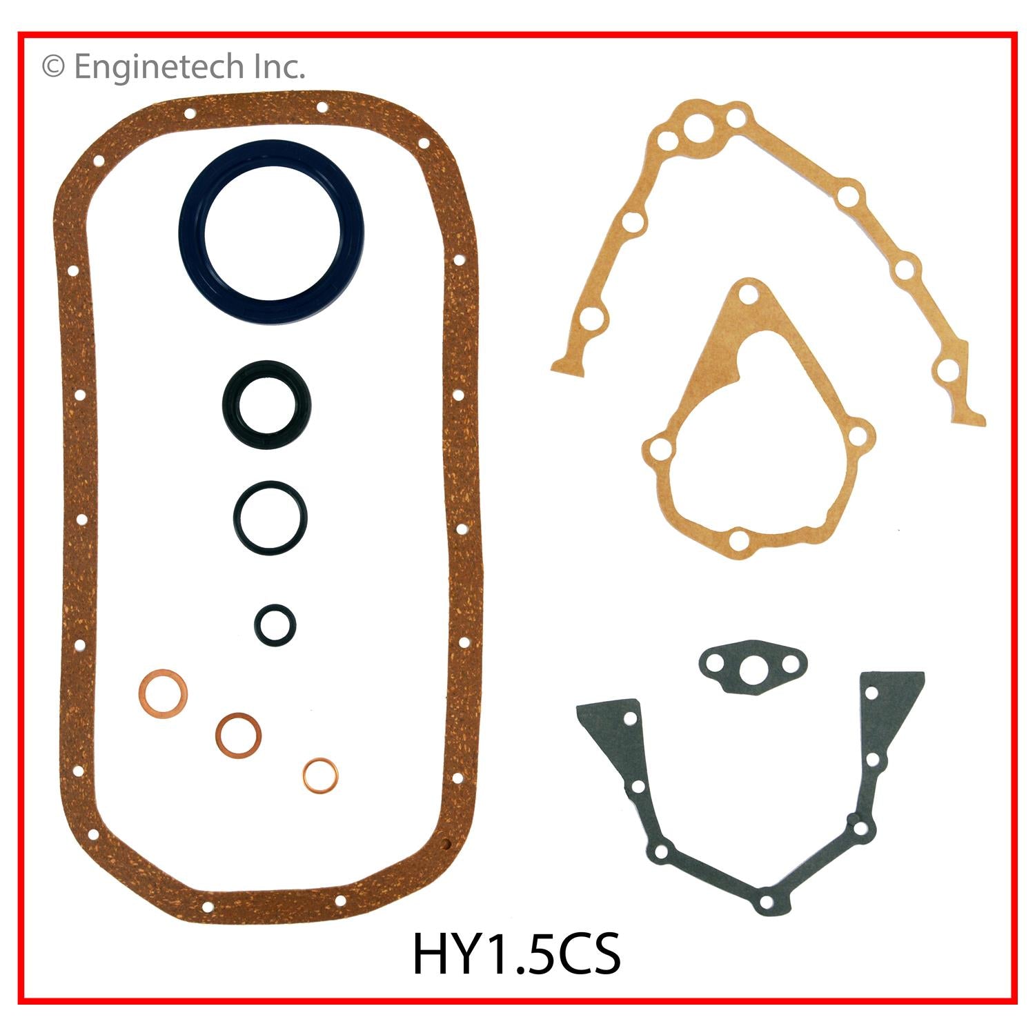 Enginetech HY1.5CS Engine Lower End Gasket Set for Hyundai and Dodge V ...