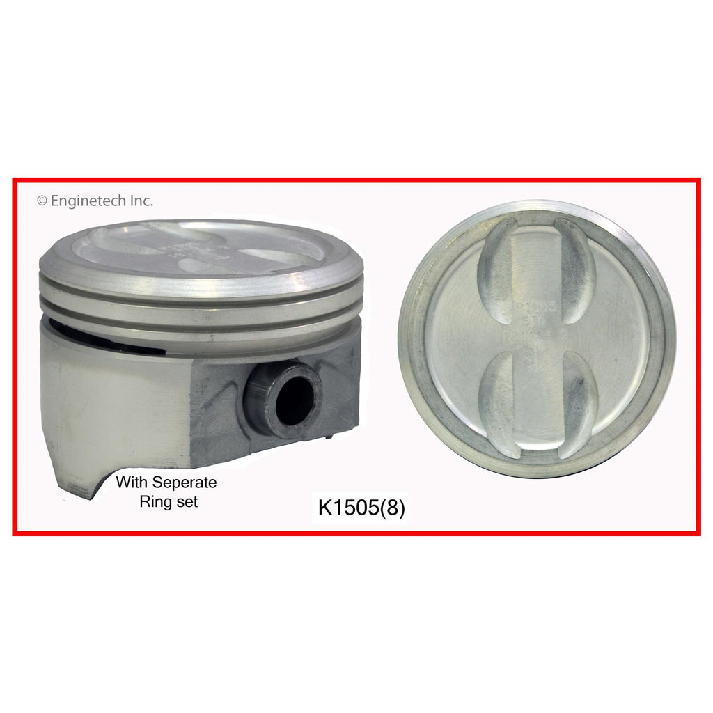 Enginetech K1505(8)020 Engine Piston Kit with Separate Full Ring Stack ...
