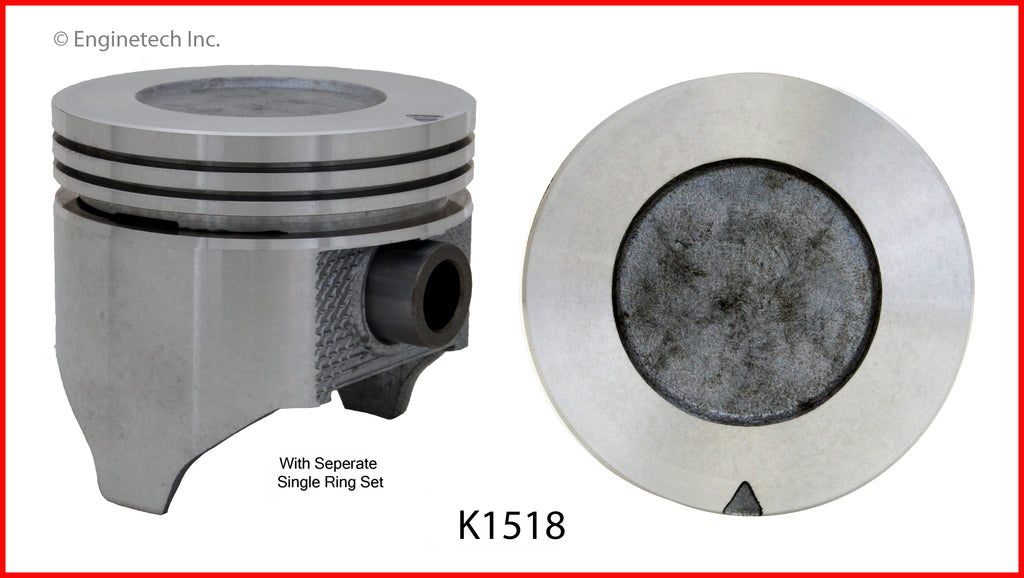 Enginetech K1518(6)040 Engine Piston Kit with Separate Full Ring Stack ...