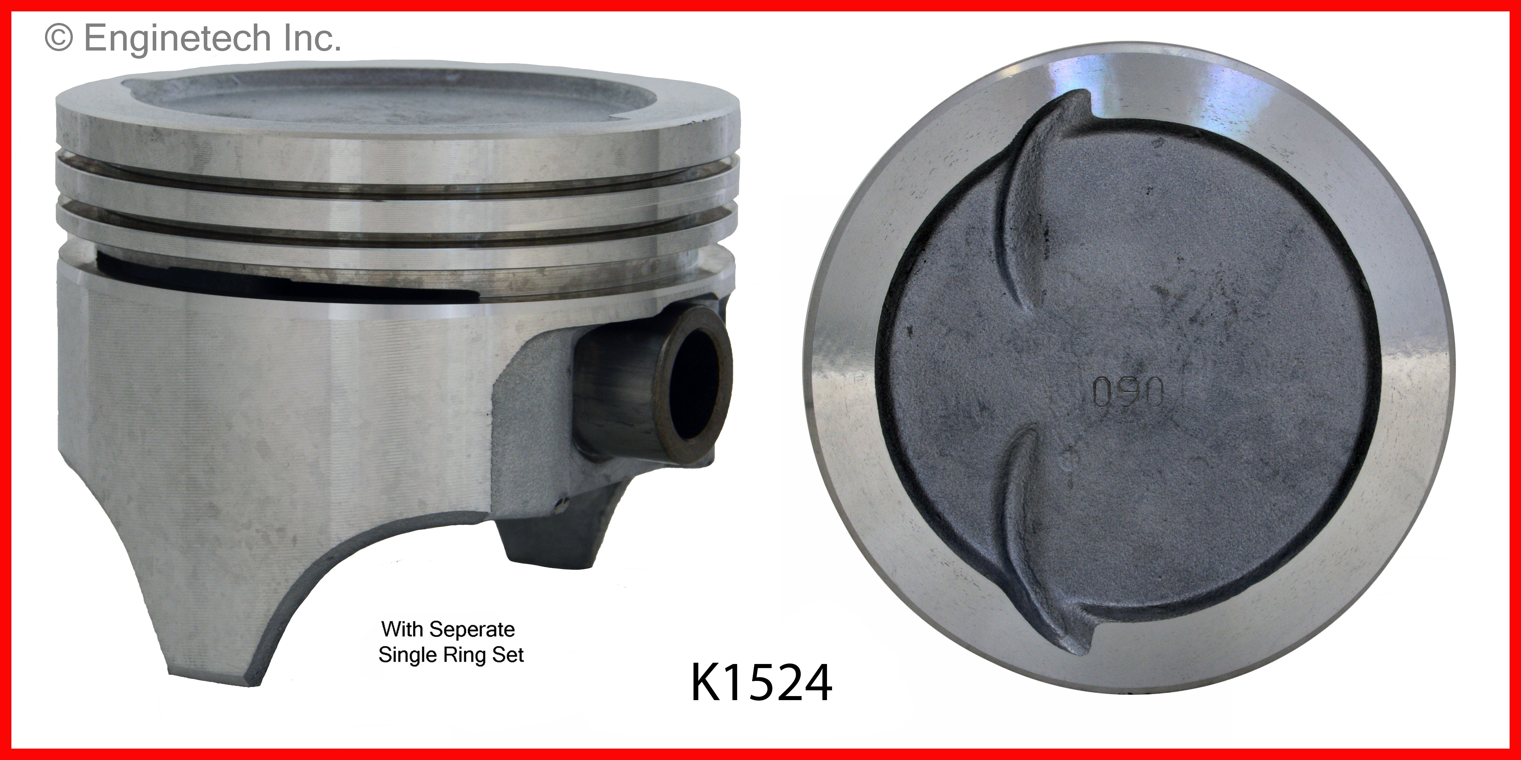 Enginetech K1524(8)030 Engine Piston Kit with Full Ring Stack - Standa ...