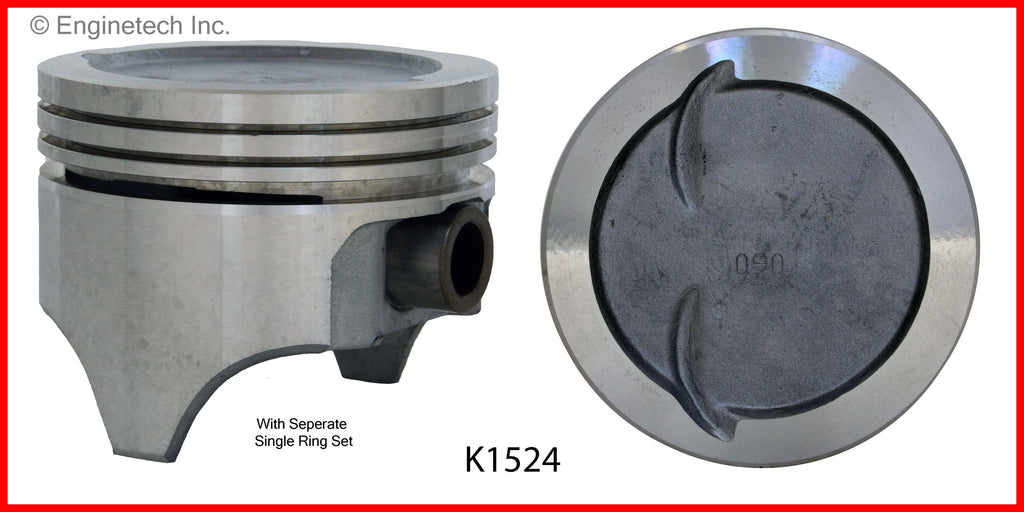 Enginetech K1524(8)030 Engine Piston Kit with Full Ring Stack - Standa ...