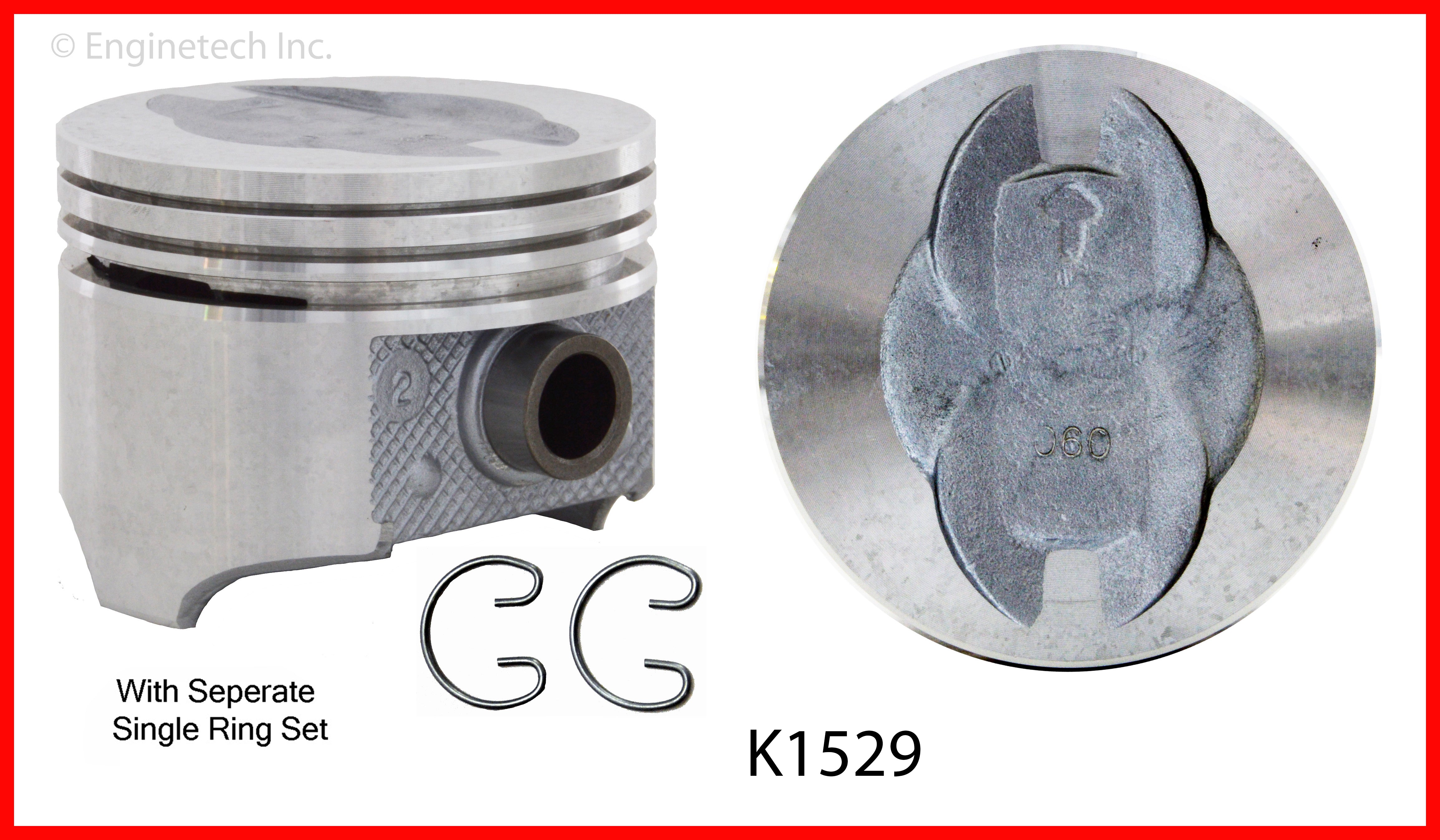 Enginetech K1529(8)040 Engine Piston Kit with Full Ring Stack for Ford ...