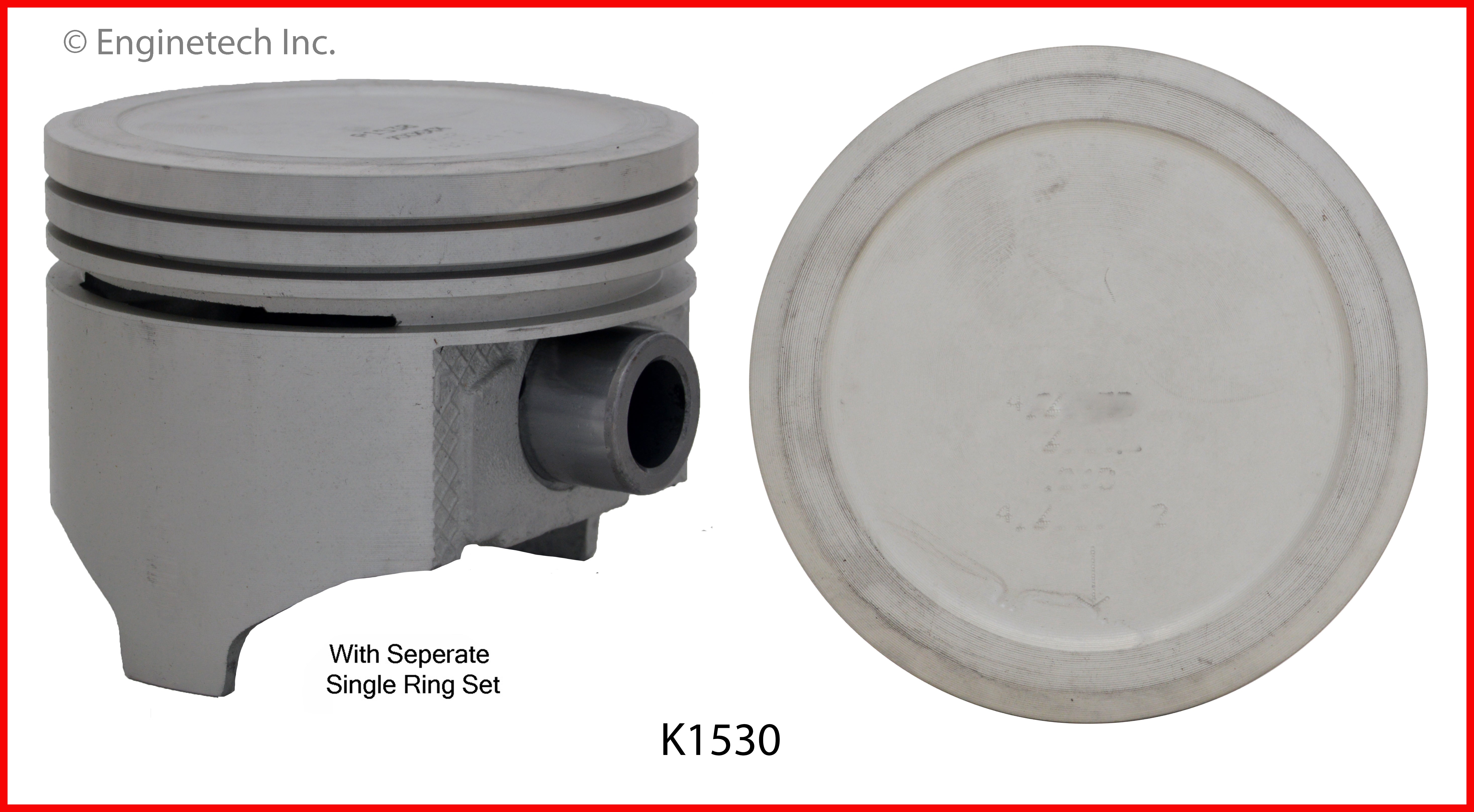 Enginetech K1530(8)040 Engine Piston Kit with Separate Full Ring Stack ...