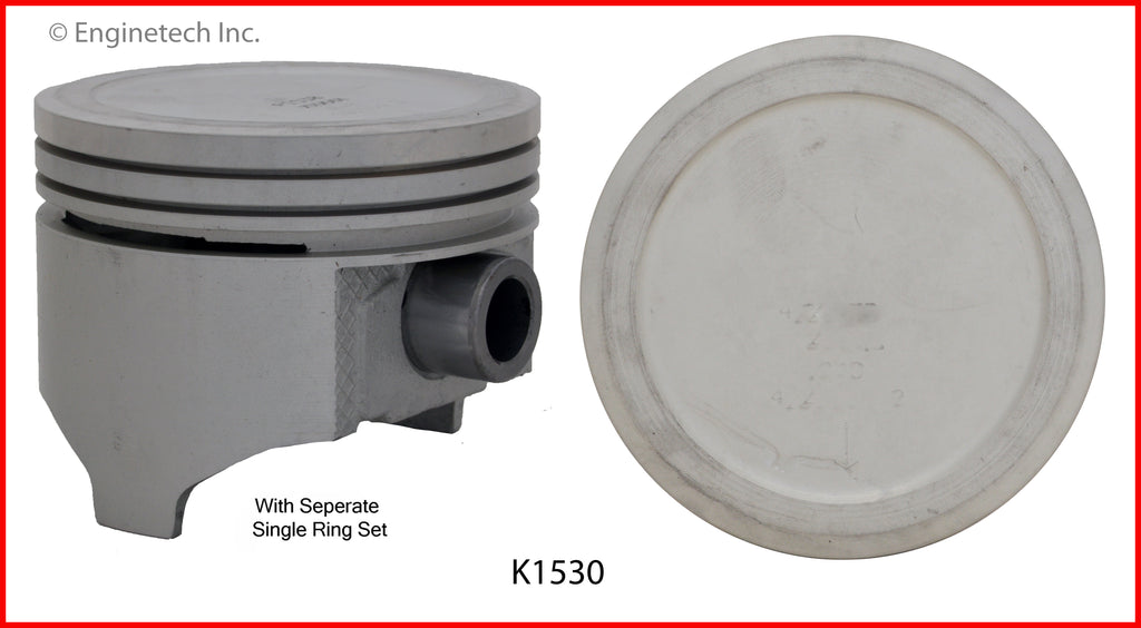 Enginetech K1530(8)PSTD Engine Piston Kit with Separate Full Ring Stack for Dodge and Chrysler Models