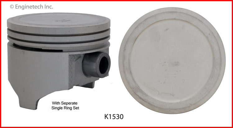 Enginetech K1530(8)PSTD Engine Piston Kit with Separate Full Ring Stack for Dodge and Chrysler Models