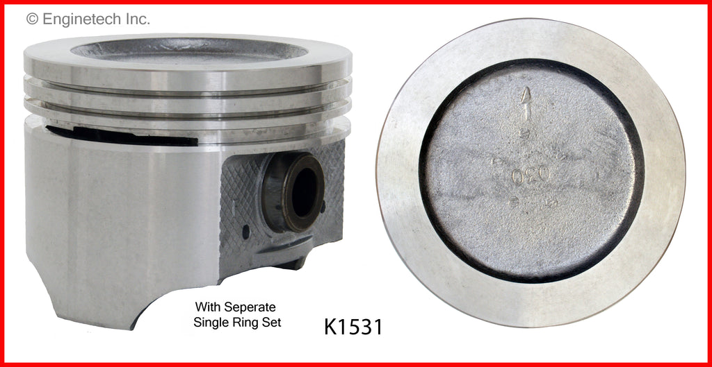 Enginetech K1531(8)060 Engine Piston Kit with Separate Full Ring Stack for Oldsmobile Cutlass