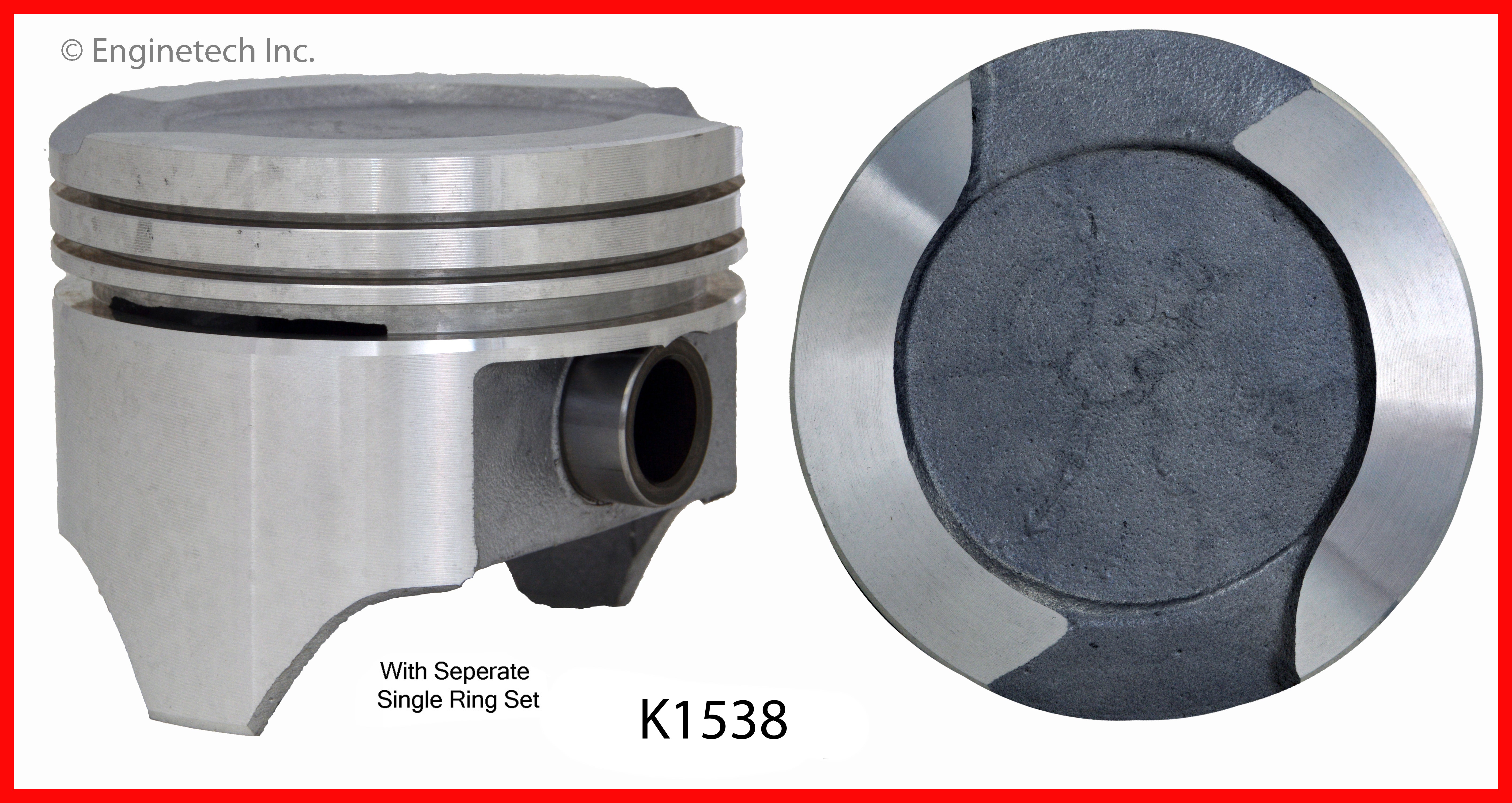 Enginetech K1538(8)PSTD Engine Piston Kit with Full Ring Stack for 197 ...