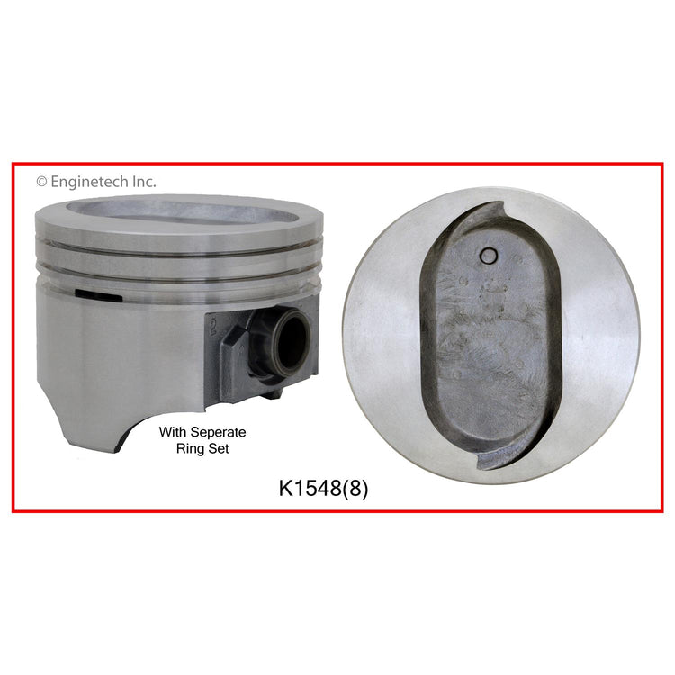 Enginetech K1548(8)040 Engine Piston Kit with Full Ring Stack for Ford Trucks and Sedans