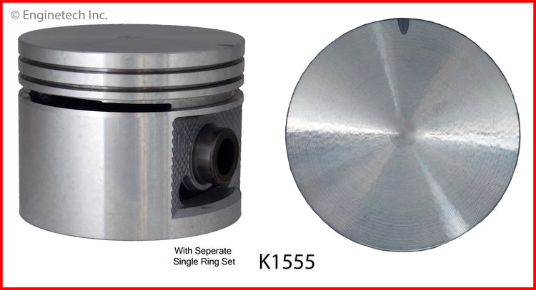 Enginetech K1555(6)P030 Engine Piston Kit with Separate Full Ring Stack for Buick Models