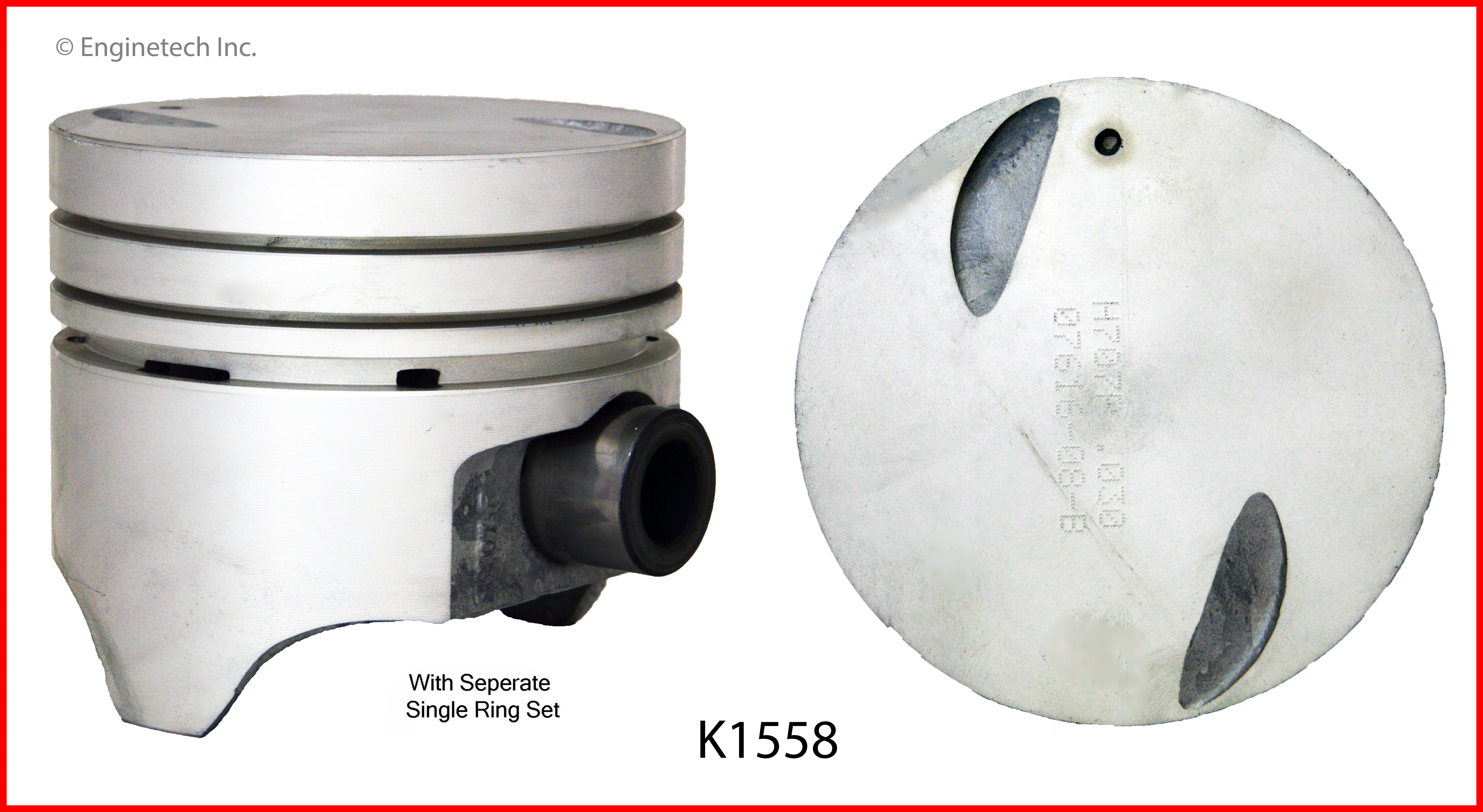 Enginetech K1558(8)P060 Engine Piston Kit with Separate Full Ring Stac ...