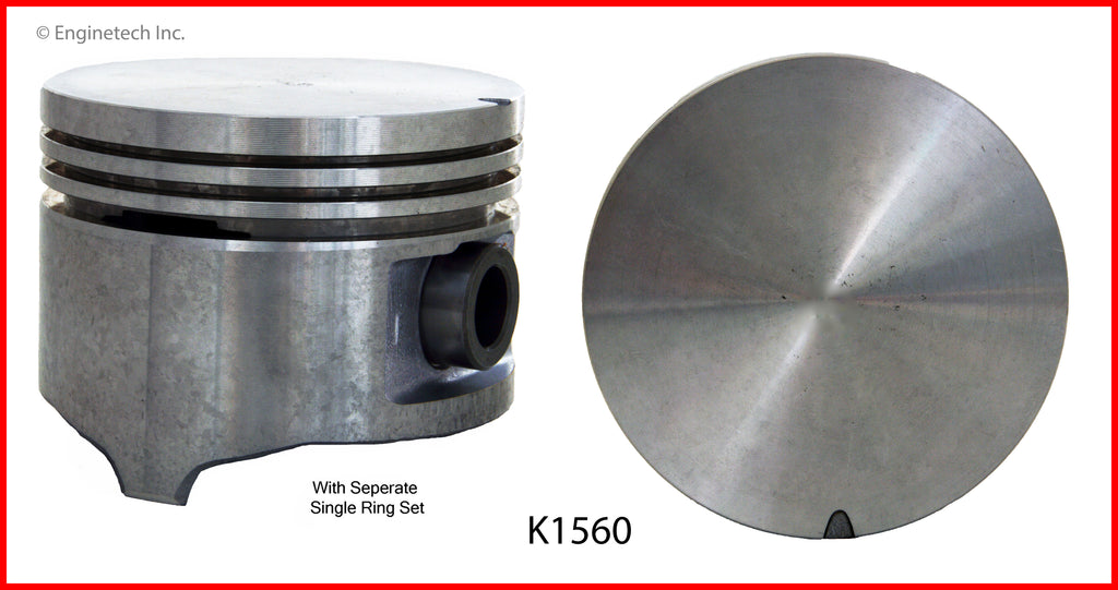 Enginetech K1560(6)P040 Engine Piston Kit with Separate Full Ring Stack for Ford and Mercury Models