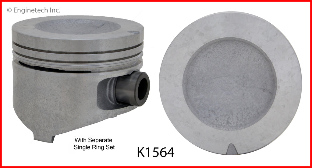 Enginetech K1564(6)P.50 Engine Piston Kit with Full Ring Stack for Ford Bronco II and Ranger